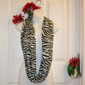 ADORN FASHION Zebra Print Infinity Scarf NWT